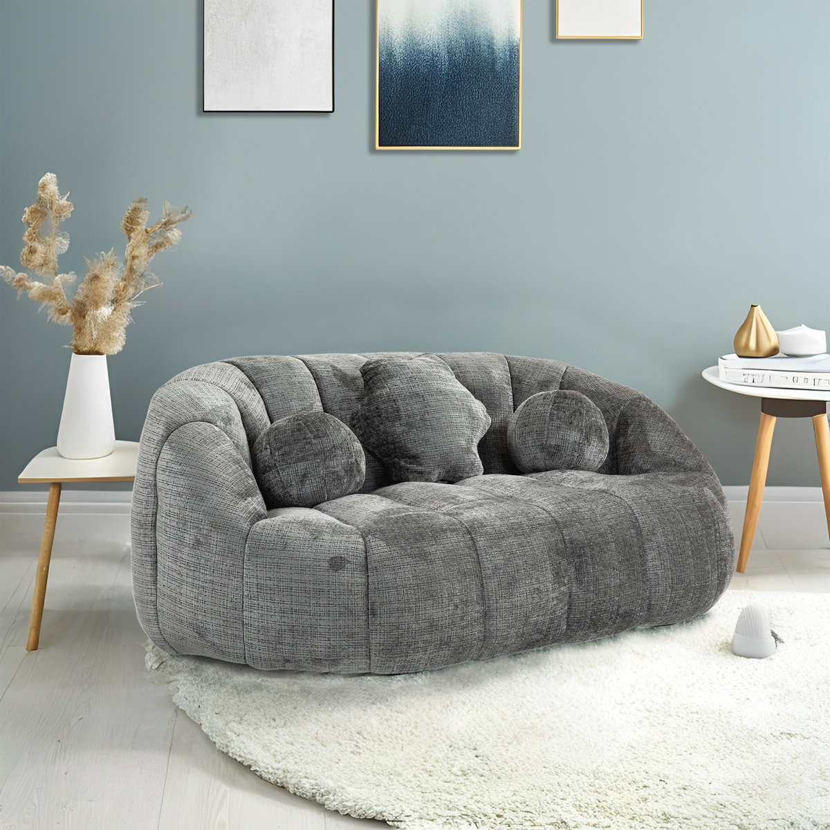 Sitzsack Sofa Mit Hoher Rückenlehne & 3 Kissen - XXL Lounger Für Erwachsene & Kinder